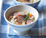 Rachel Allen's smoked sausage, bean and root vegetable soup recipe